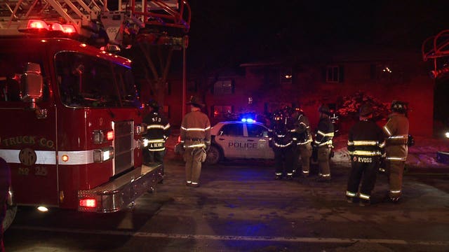 A dozen people from eight families displaced by fire that may have been sparked by space heater