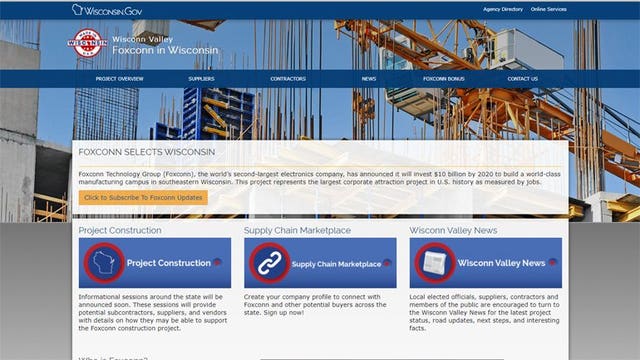 'We will soon break ground:' Wisconn Valley website launched, offers information Foxconn project