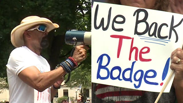 'Back the Badge' rally in Kenosha, headlined by David Clarke, met with opposition; 1 detained