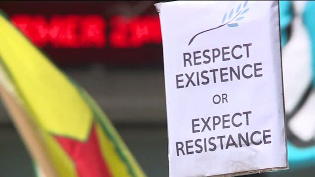 Protest in Milwaukee against missile strike on Syria: "You don't get justice by killing people"