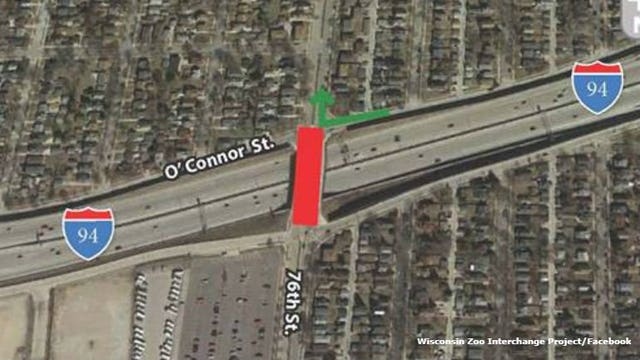 Zoo Interchange Project: 76th Street to close at I-94 for 2-week-long construction