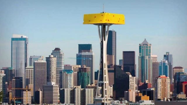 FOX6's Brad Hicks checks out the Cheese Needle -- OOPS, the SPACE Needle!