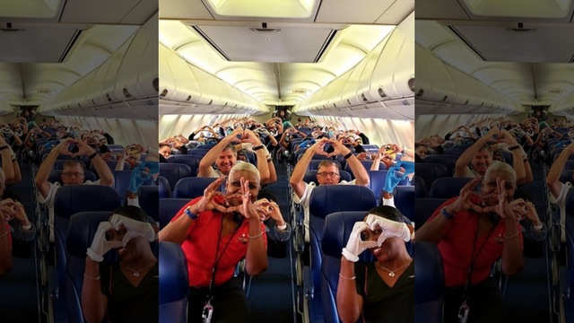Viral photos show health care workers on plane, en route to New York to help in coronavirus fight