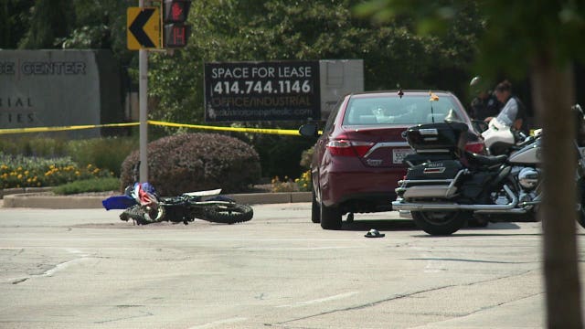 Motorcyclist in critical condition following crash with vehicle near Chase and Oklahoma