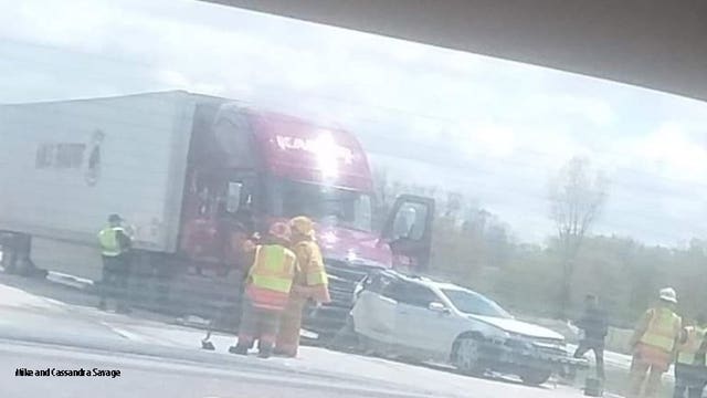 No injuries after vehicle struck in hit-and-run rear-ended by semi while disabled on I-41