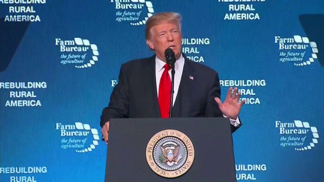 "Farm country is God's country:" Pres. Trump takes victory lap on taxes with rural Americans