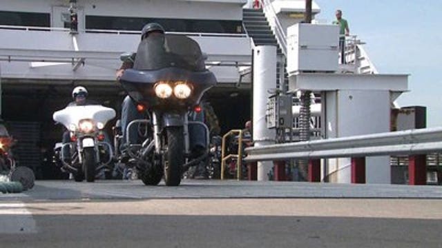 Lake Express ferry hauls motorcycle riders for Harley's 110th