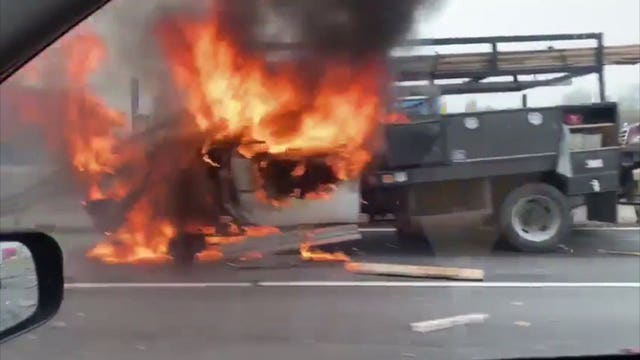 'It was crazy!' Truck driver from Illinois cited after fire shut down NB I-94/41 at Ryan Road
