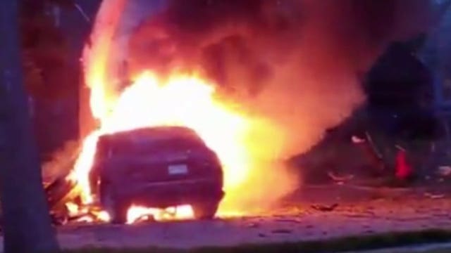 'Car is going to explode:' Pursuit ends in fiery crash into tree near 58th and Villard; driver ejected