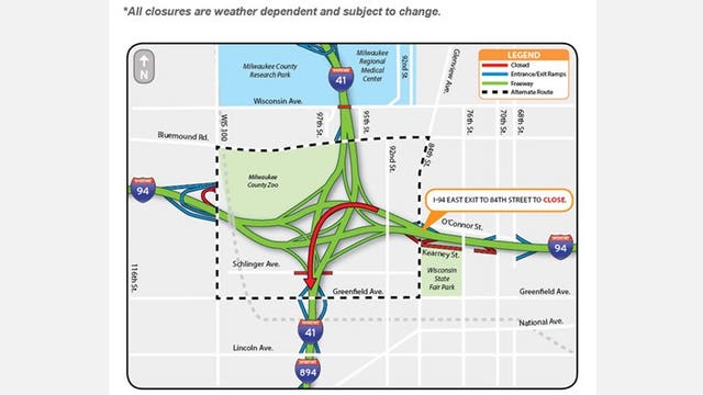 Drivers take note: I-94 East exit ramp to 84th St. to close soon