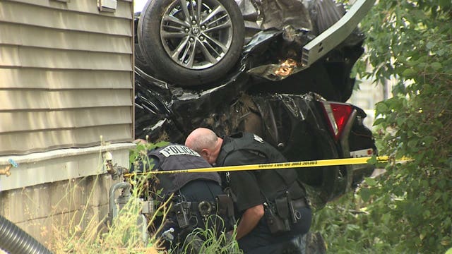 "Went airborne:" Driver flees from traffic stop, flips vehicle outside home near 62nd and Congress