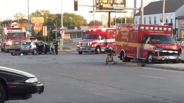 MFD officials: Ambulance, vehicle collide in intersection near 92nd and Oklahoma