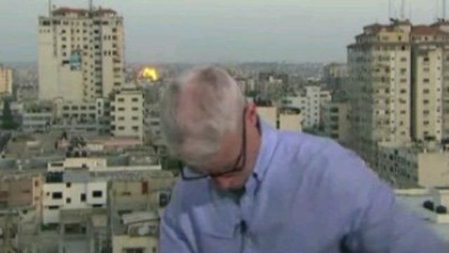 VIDEO: Scare for CNN's Anderson Cooper in Gaza City