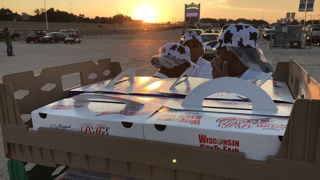 Cars lined up outside State Fair Park as FOX6 gave away 600 6-packs of cream puffs