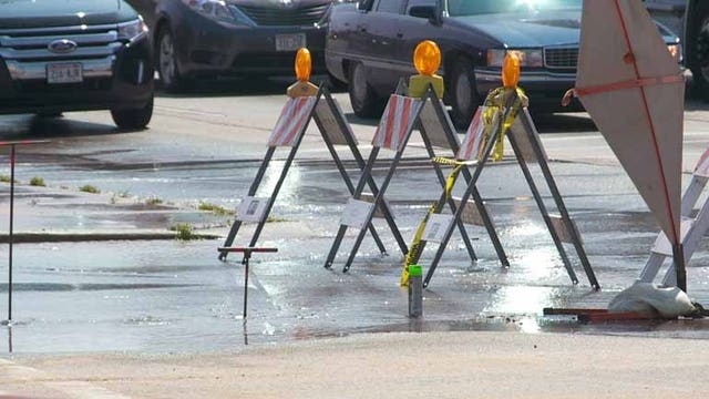 Water main break makes a mess of intersection at 124th and Capitol in Wauwatosa
