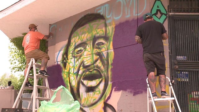 Milwaukee artists unite to create George Floyd mural on city's north side