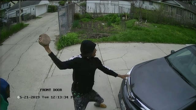 'Threw bricks at my car:' Young men caught on camera damaging property near 80th and Florist