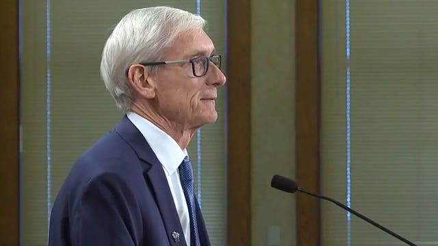 Governor-elect Tony Evers speaks before Common Council after meeting with Mayor Barrett