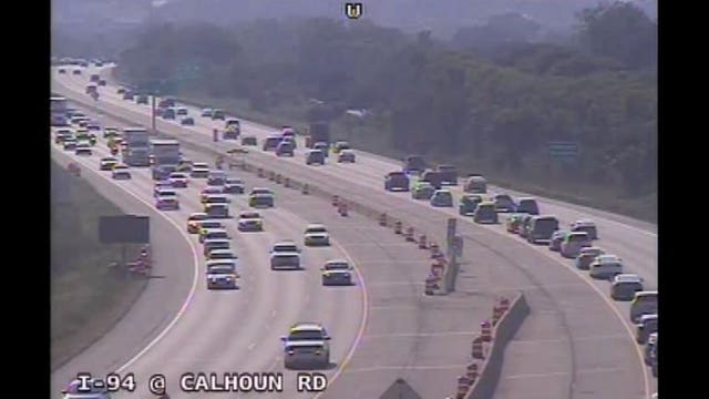 Delays in excess of 4 miles after vehicle fire on I-94 WB at Calhoun in Brookfield