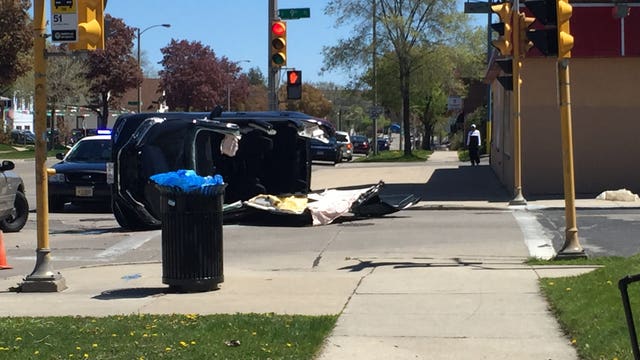 Police investigate rollover crash caught on camera on city's south side