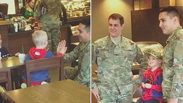 Soldiers' simple acts of kindness make boy's day brighter