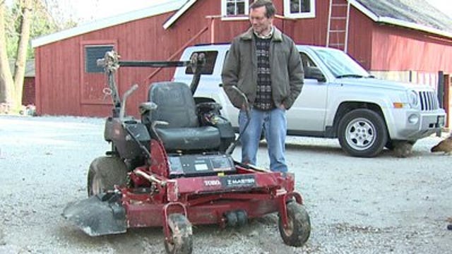 Caledonia man walks away relatively uninjured after freak lawnmower accident