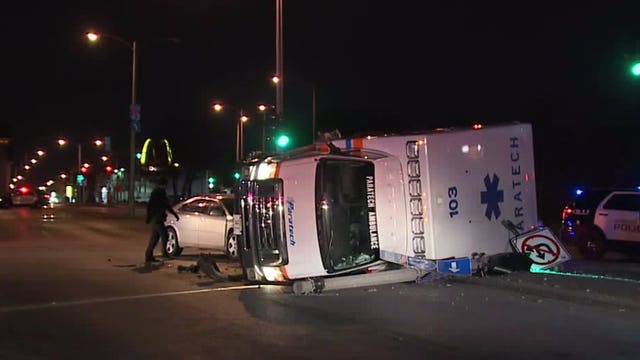 Paratech ambulance involved in crash near 7th and North; 3 taken to hospital
