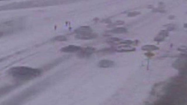 VIDEO: Traffic cam captures massive pileup on Highway 41/45