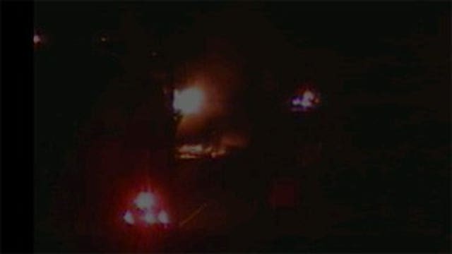 Semi hauling 43,000 lbs. of Campbell's Soup catches fire