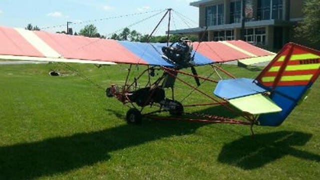 Unexpected ultra-lite lands on grounds of Hamilton High School in Sussex