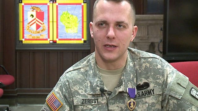 "It is a great honor:" Wisconsin soldier, injured in Iraq in 2009, receives Purple Heart