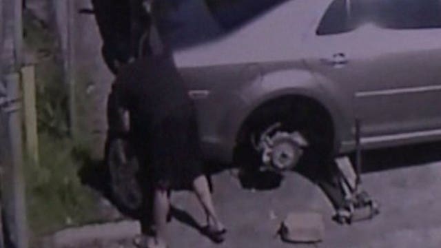 'This is trespassing:' Man caught on camera stealing tire from vehicle at auto shop in broad daylight