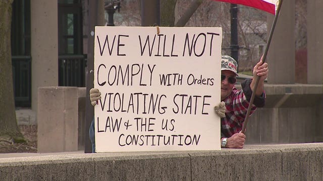 'There's no reason for it:' Protesters assemble in Milwaukee, frustrated with 'Safer at Home' extension