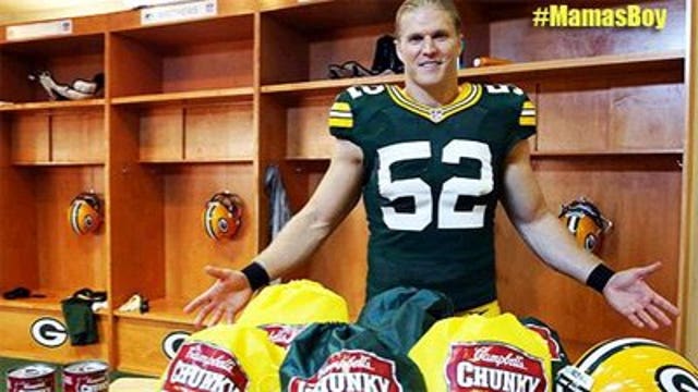 Clay Matthews is newest Chunky soup "Mama's Boy"