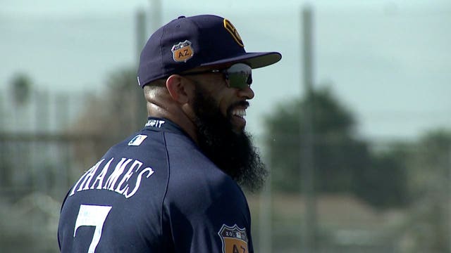 Former Korean star Thames homers in 5 straight for Brewers