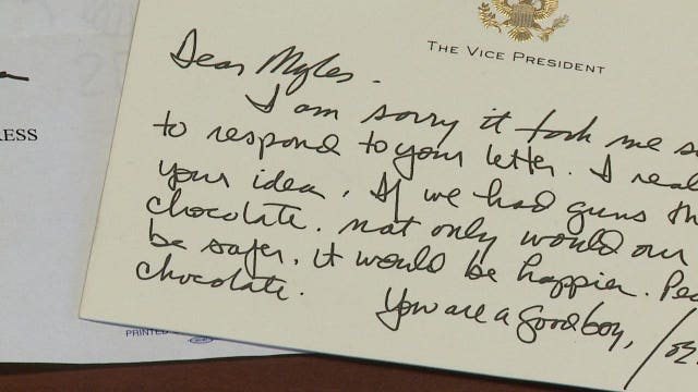 Second grader gets handwritten letter from Vice President Biden