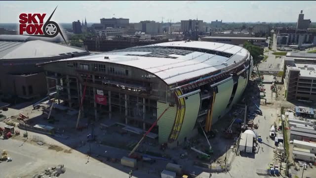 New Bucks arena halfway finished; team talking partnership with Foxconn