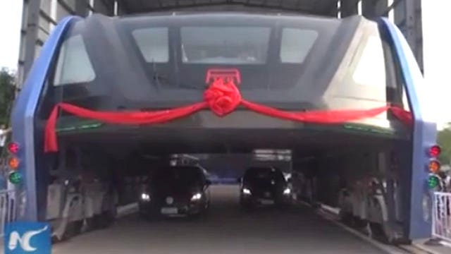 China unveils working Transit Elevated Bus that straddles traffic