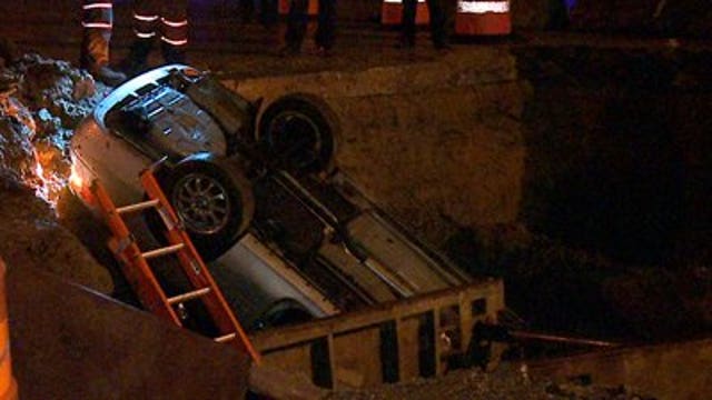 21-year-old man drives into hole in construction zone on Mayfair Road
