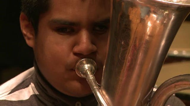 "He's a role model to all of us:" Completely blind, Rufus King student finds success in marching band