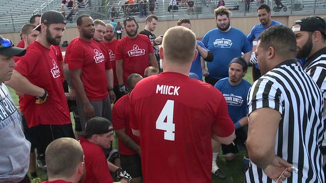 "Catches for Cancer" charity football game raises money for MPD vet battling cancer