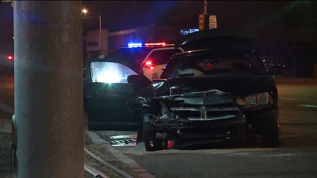 Police pursuit ends in crash near Appleton and Hampton