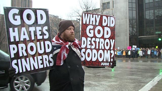 Westboro Church protests gay marriage on Marquette University campus