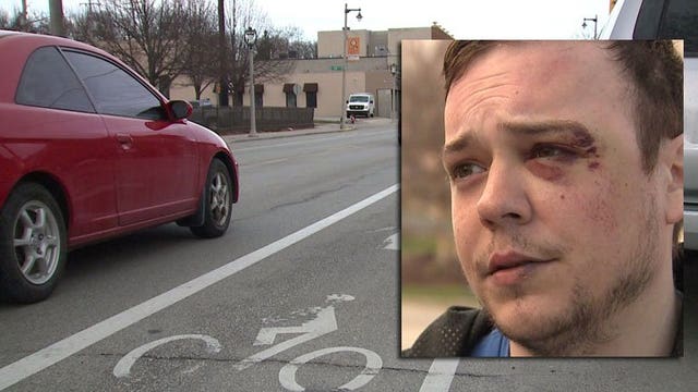 'That upset me:' Bicyclist says he was beaten after he was nearly hit by car in bike lane