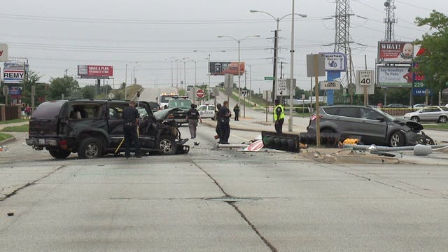 2 men seriously hurt & in custody after crash involving stolen vehicle at 76th and Mill Road