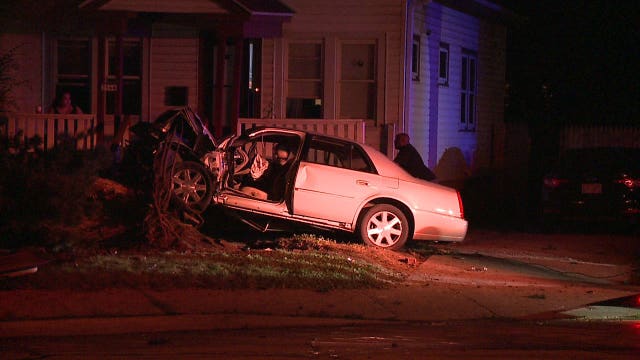 'It was just chaos:' Driver crashes into tree near 55th and Lisbon while fleeing from police