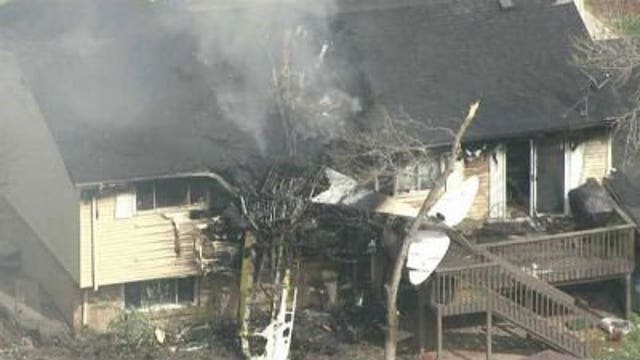 DRAMATIC IMAGES: Small plane falls from sky; slams into home