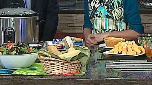 The Cooking Mom prepares broccoli soup, shrimp fettuccine casserole