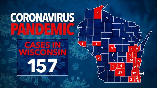 DHS: 157 positive cases of COVID-19 in Wisconsin; 2,192 negative