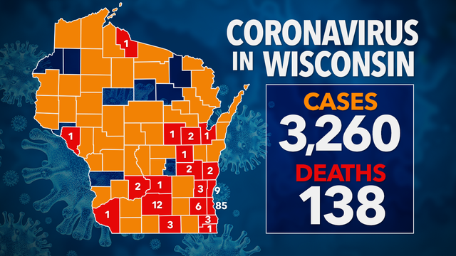 138 deaths in Wisconsin due to COVID-19; 3K+ positive cases, 34K+ negative